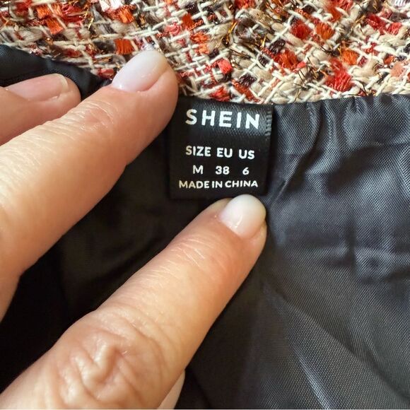 SHEIN Women's Lined Tweed Blazer with Faux Pockets Size M/6 - Picture 5 of 7